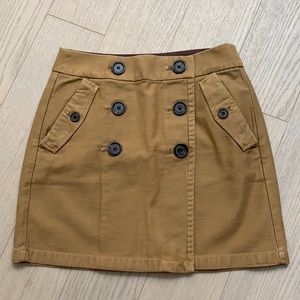 J.CREW DOUBLE BREASTED COTTON KHAKI SKIRT